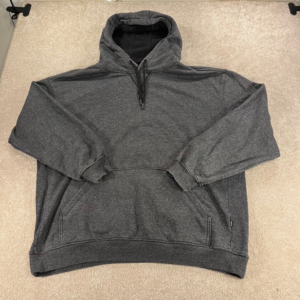 CSG Hoodie Mens 4XL Charcoal Grey Pullover Fleece Heathered Relaxed